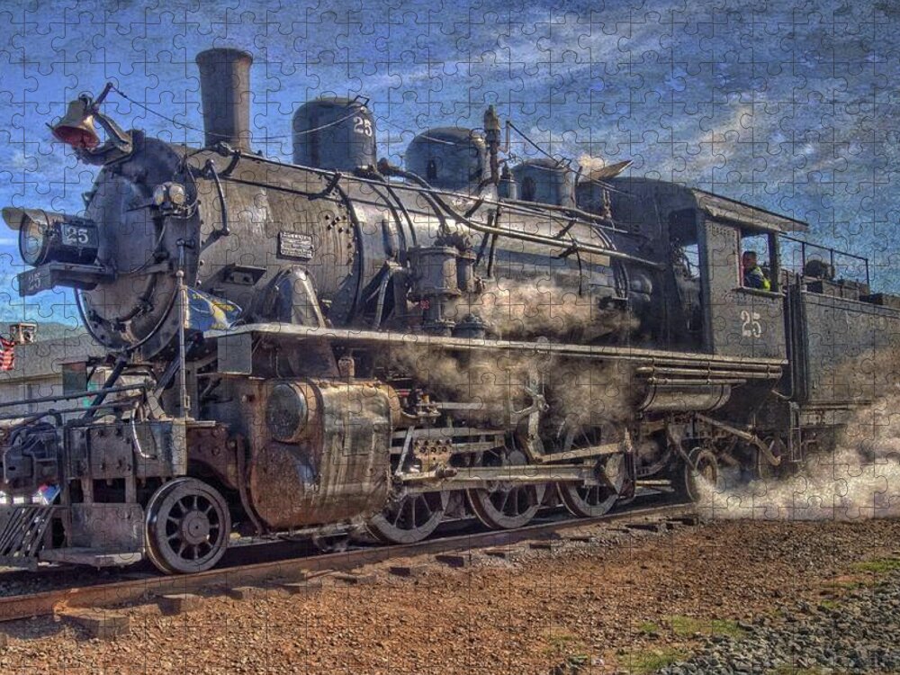 No. 25 Steam Locomotive Jigsaw Puzzle featuring the photograph No. 25 by Thom Zehrfeld