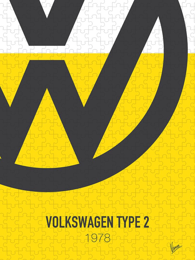 Volkswagen Jigsaw Puzzle featuring the digital art No009 My LITTLE MISS SUNSHINE minimal movie car poster by Chungkong Art