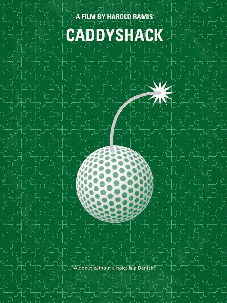 Caddyshack Puzzle featuring the digital art No013 My Caddy Shack minimal movie poster by Chungkong Art