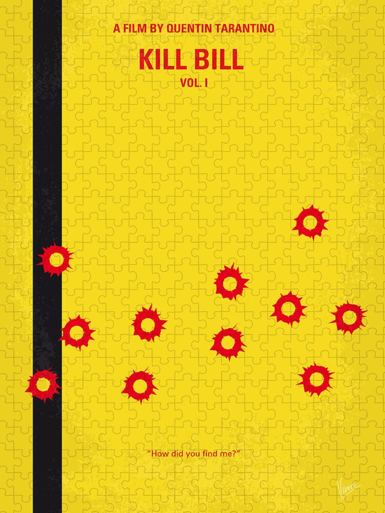 Kill Bill Jigsaw Puzzle featuring the digital art No048 My Kill Bill -part 1 minimal movie poster by Chungkong Art