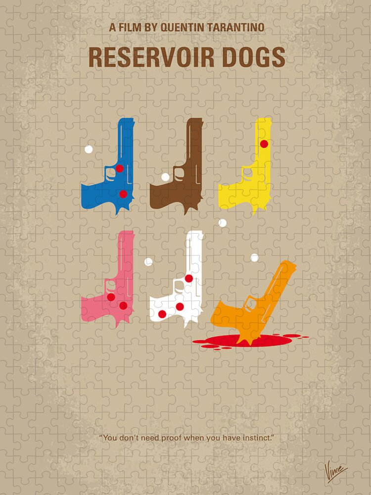 Reservoir Dogs Jigsaw Puzzle featuring the digital art No069 My Reservoir Dogs minimal movie poster by Chungkong Art