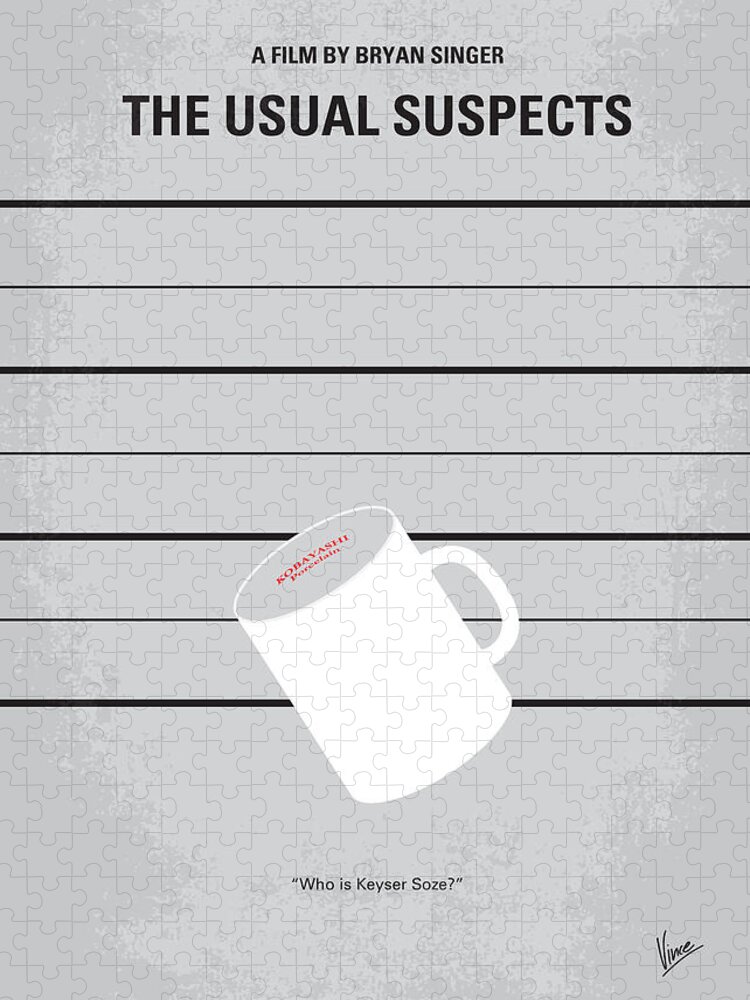 The Usual Suspects Jigsaw Puzzle featuring the digital art No095 My The usual suspects minimal movie poster by Chungkong Art