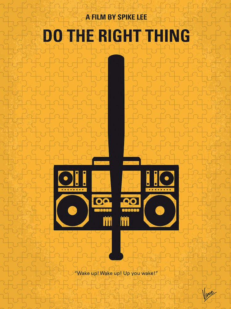 Do The Right Thing Puzzle featuring the digital art No179 My Do the right thing minimal movie poster by Chungkong Art