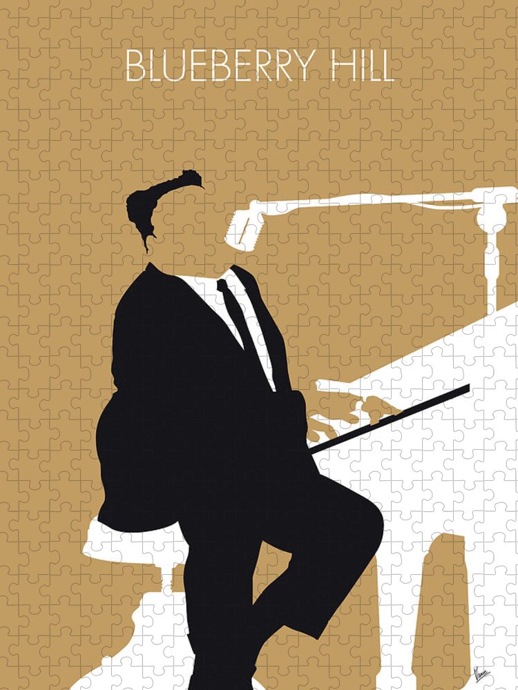 Fats Jigsaw Puzzle featuring the digital art No190 MY Fats Domino Minimal Music poster by Chungkong Art