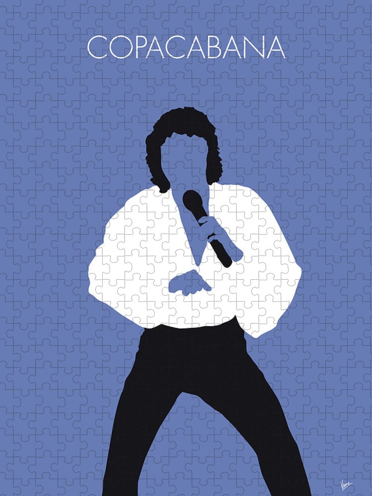 Barry Jigsaw Puzzle featuring the digital art No198 MY BARRY MANILOW Minimal Music poster by Chungkong Art
