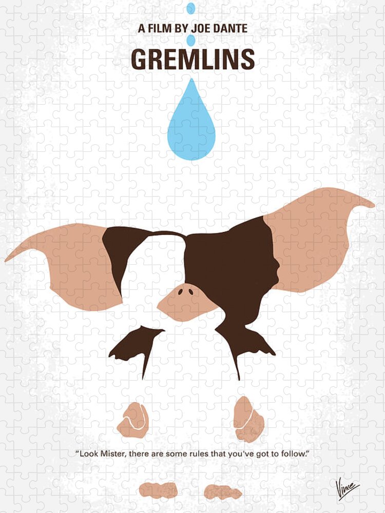 Gremlins Jigsaw Puzzle featuring the digital art No451 My Gremlins minimal movie poster by Chungkong Art