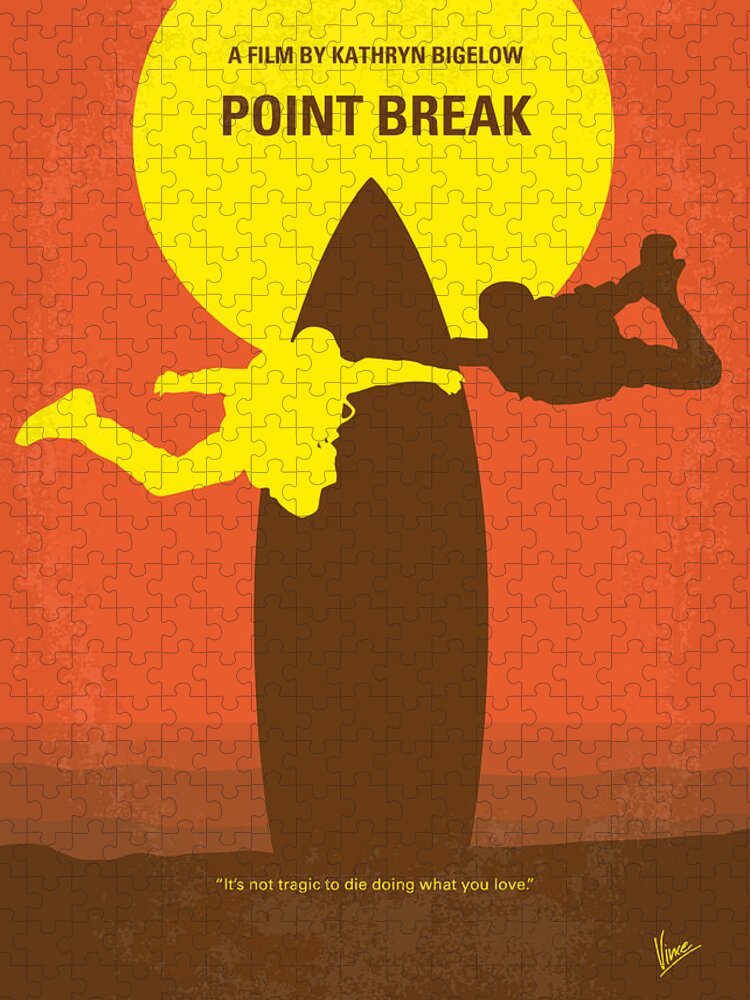 Point Break Jigsaw Puzzle featuring the digital art No455 My Point Break minimal movie poster by Chungkong Art