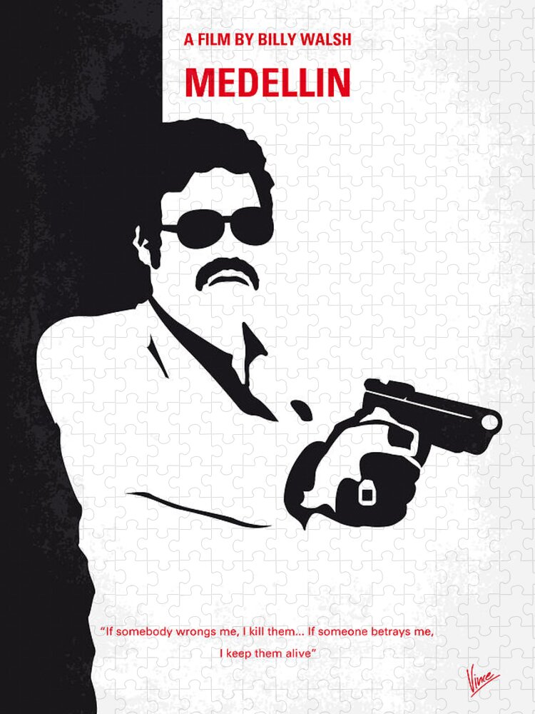 Medellin Jigsaw Puzzle featuring the digital art No526 My MEDELLIN minimal movie poster by Chungkong Art