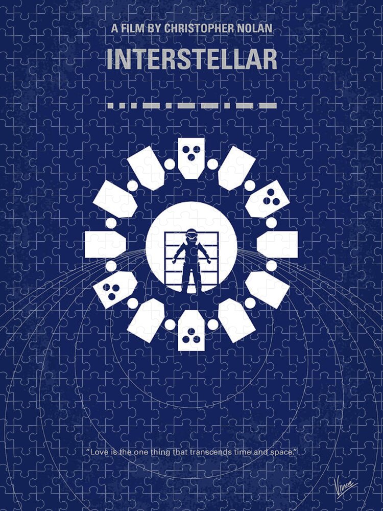 Interstellar Jigsaw Puzzle featuring the digital art No532 My Interstellar minimal movie poster by Chungkong Art