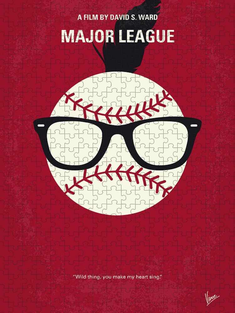 Major League Jigsaw Puzzle featuring the digital art No541 My Major League minimal movie poster by Chungkong Art