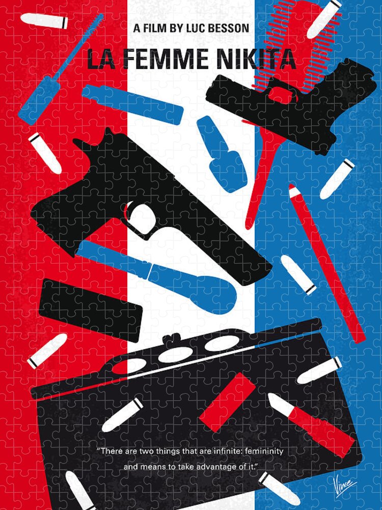 La Jigsaw Puzzle featuring the digital art No545 My La Femme Nikita minimal movie poster by Chungkong Art