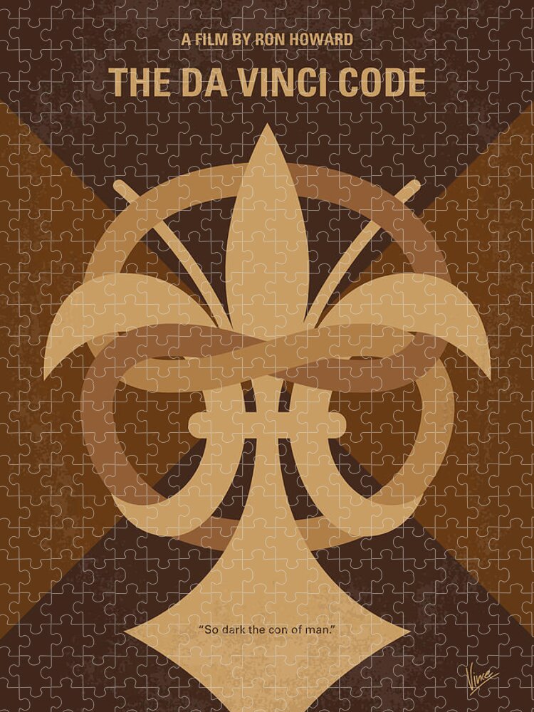 Da Jigsaw Puzzle featuring the digital art No548 My Da Vinci Code minimal movie poster by Chungkong Art
