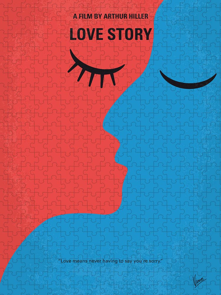 Love Story Jigsaw Puzzle featuring the digital art No600 My Love Story minimal movie poster by Chungkong Art