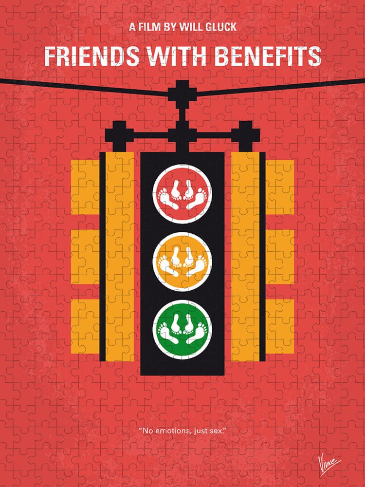 Friends With Benefits Jigsaw Puzzle featuring the digital art No629 My Friends with benefits minimal movie poster by Chungkong Art
