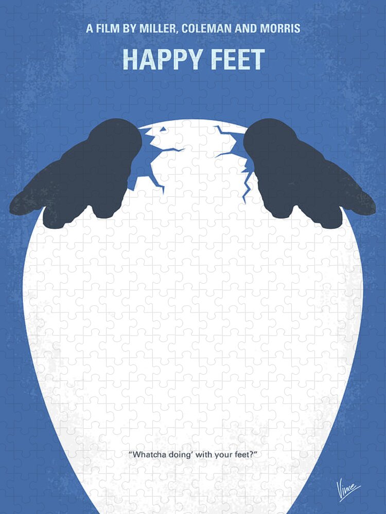Happy Puzzle featuring the digital art No744 My Happy Feet minimal movie poster by Chungkong Art