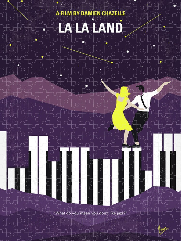 La Jigsaw Puzzle featuring the digital art No756 My La La Land minimal movie poster by Chungkong Art