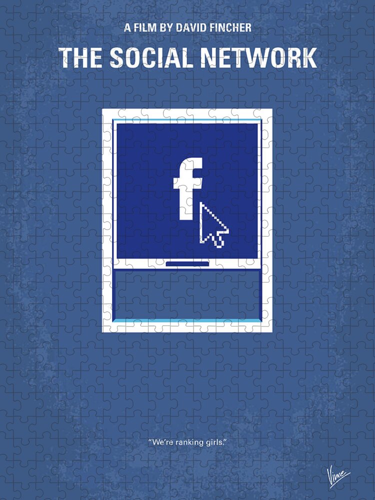The Social Network Jigsaw Puzzle featuring the digital art No779 My The Social Network minimal movie poster by Chungkong Art