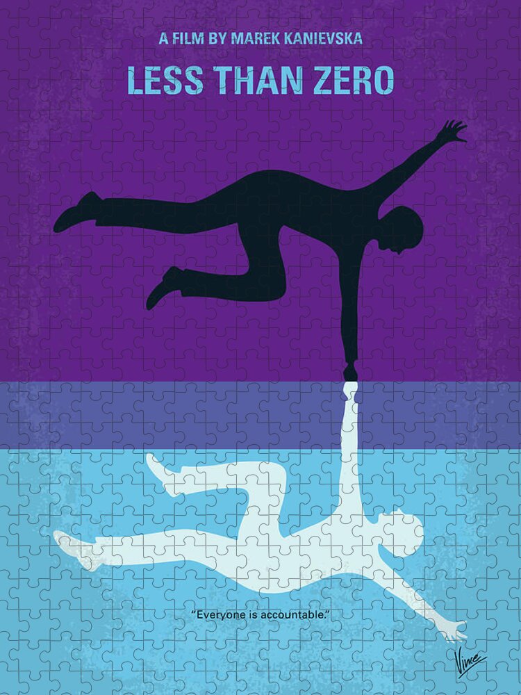Less Than Zero Jigsaw Puzzle featuring the digital art No848 My Less Than Zero minimal movie poster by Chungkong Art