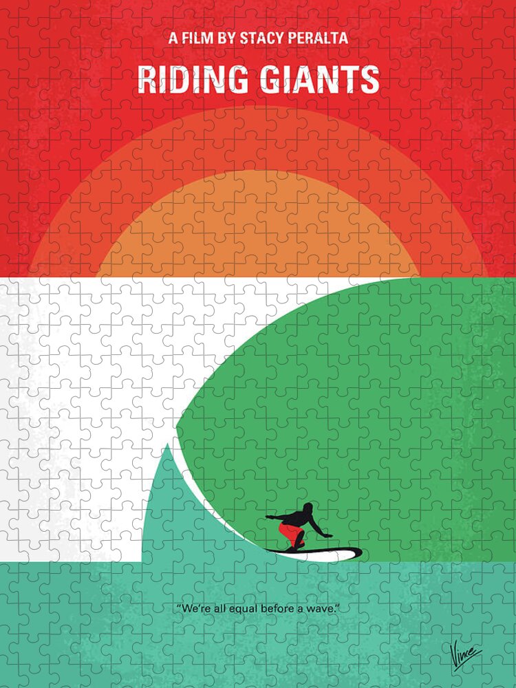 Riding Giants Jigsaw Puzzle featuring the digital art No915 My Riding Giants minimal movie poster by Chungkong Art