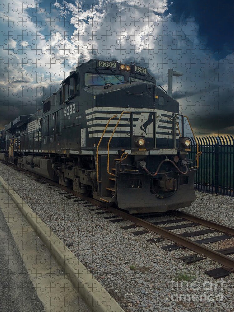 Train Jigsaw Puzzle featuring the photograph Norlfolk Southern 9392 entering the Port of Charleston by Dale Powell