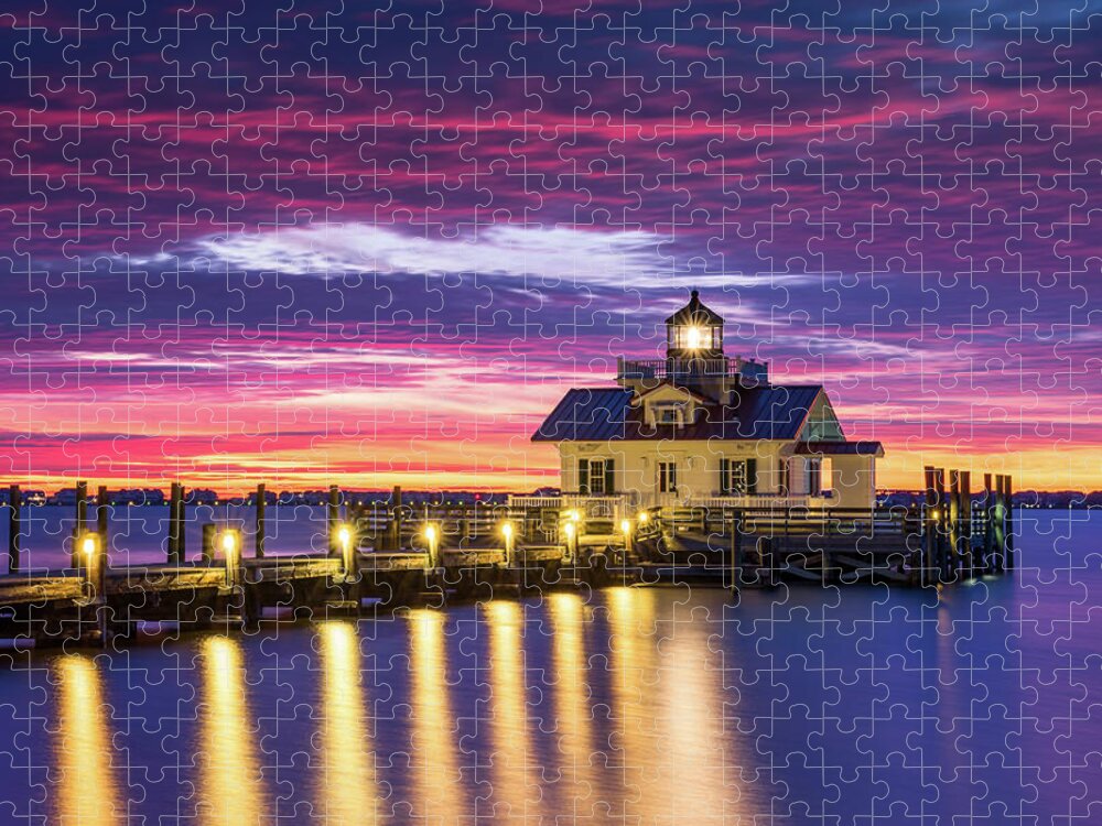 North Carolina Jigsaw Puzzle featuring the photograph North Carolina Outer Banks Lighthouse Manteo OBX NC by Dave Allen