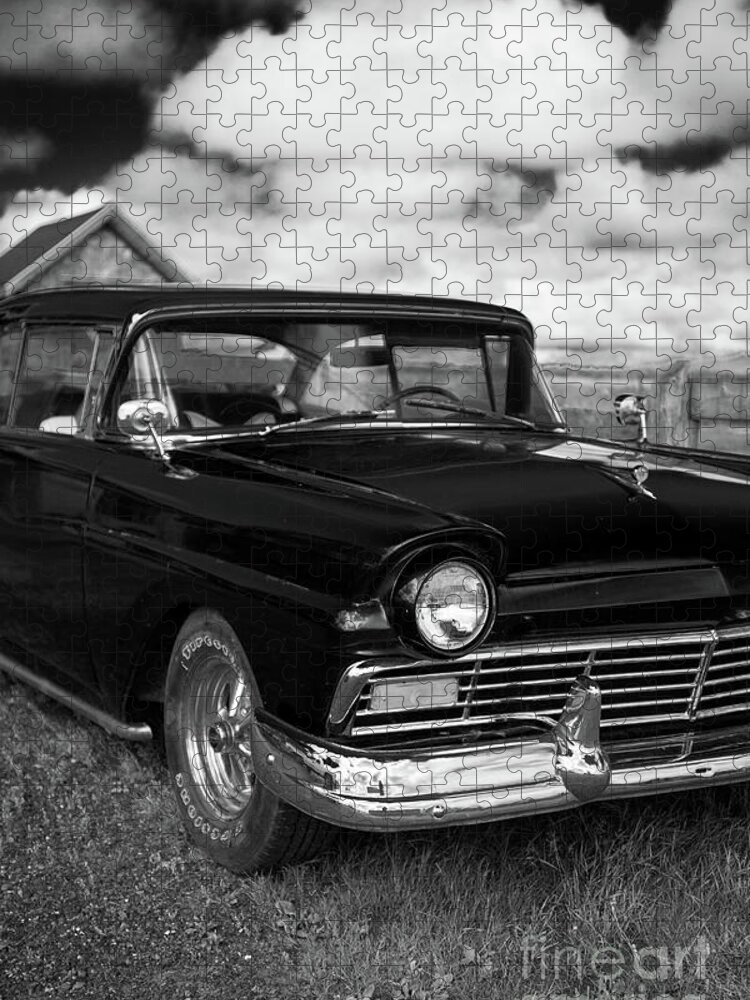 Car Jigsaw Puzzle featuring the photograph North Rustico Vintage Car Prince Edward Island by Edward Fielding