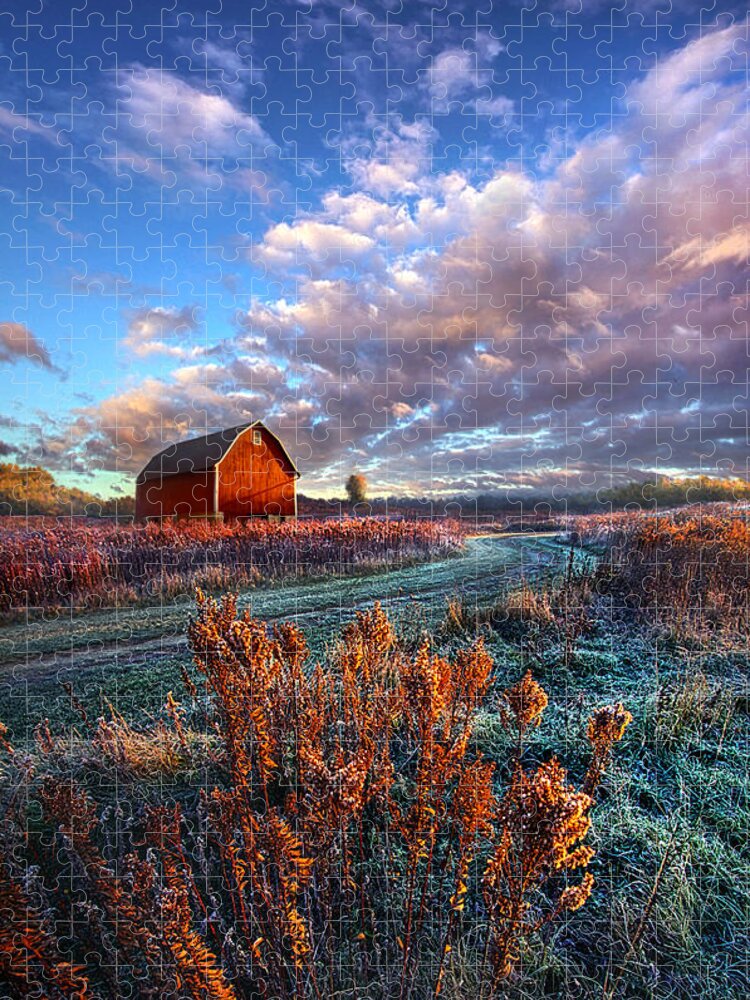Barn Jigsaw Puzzle featuring the photograph Not All Roads Are Paved by Phil Koch