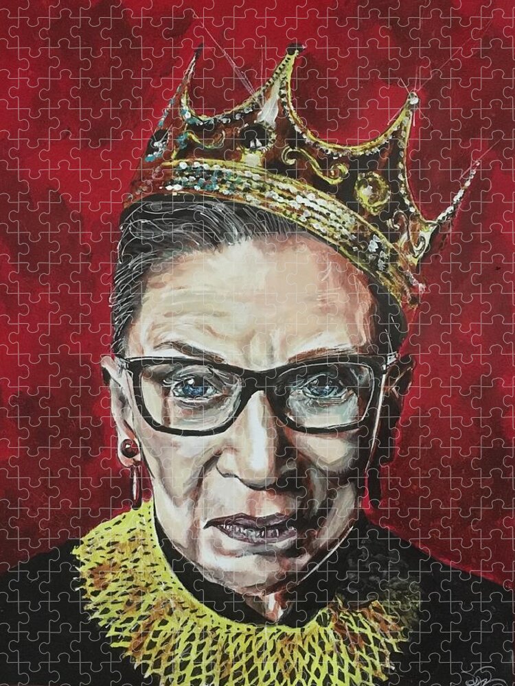Ruth Bader Ginsburg Jigsaw Puzzle featuring the painting Notorious RBG by Joel Tesch