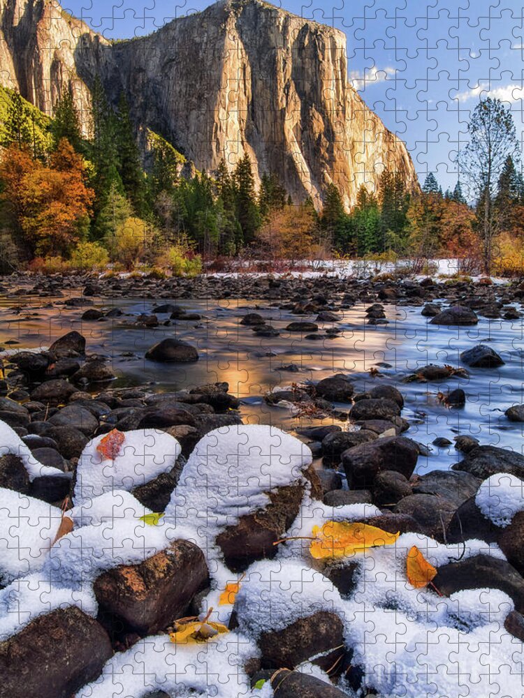 Yosemite Jigsaw Puzzle featuring the photograph November Morning by Anthony Michael Bonafede