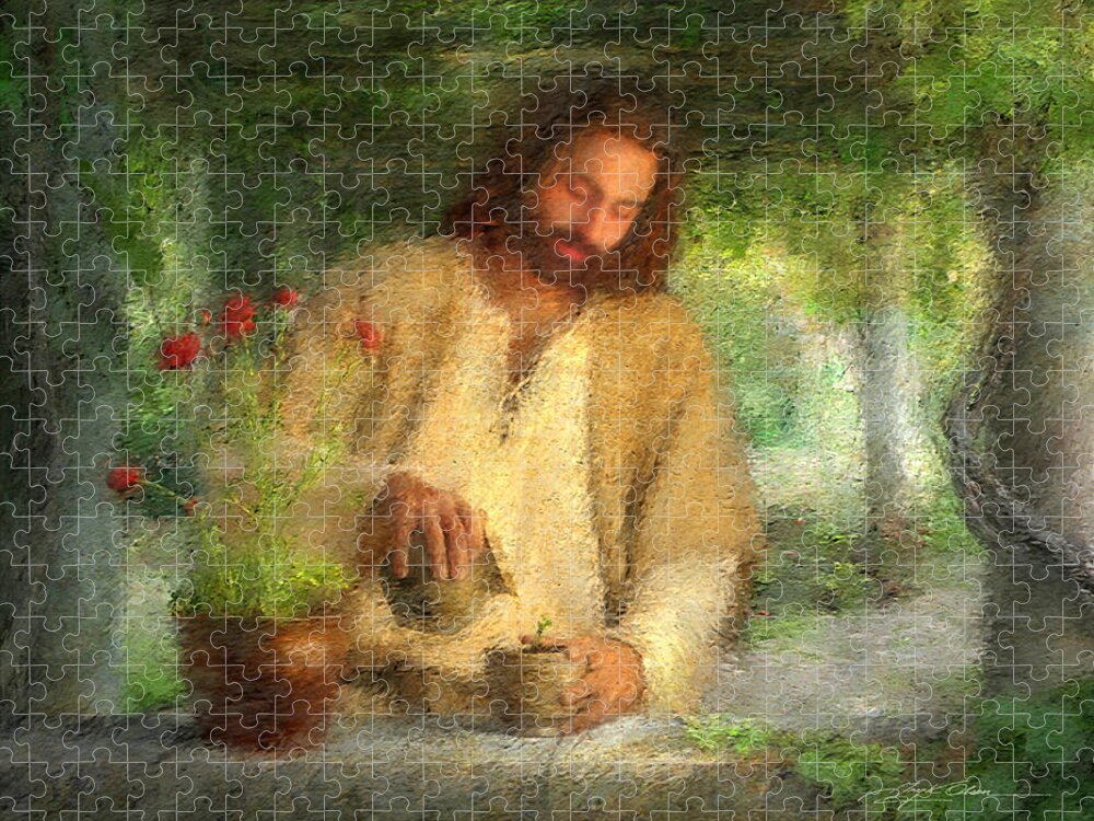 Jesus Jigsaw Puzzle featuring the painting Nurtured by the Word by Greg Olsen