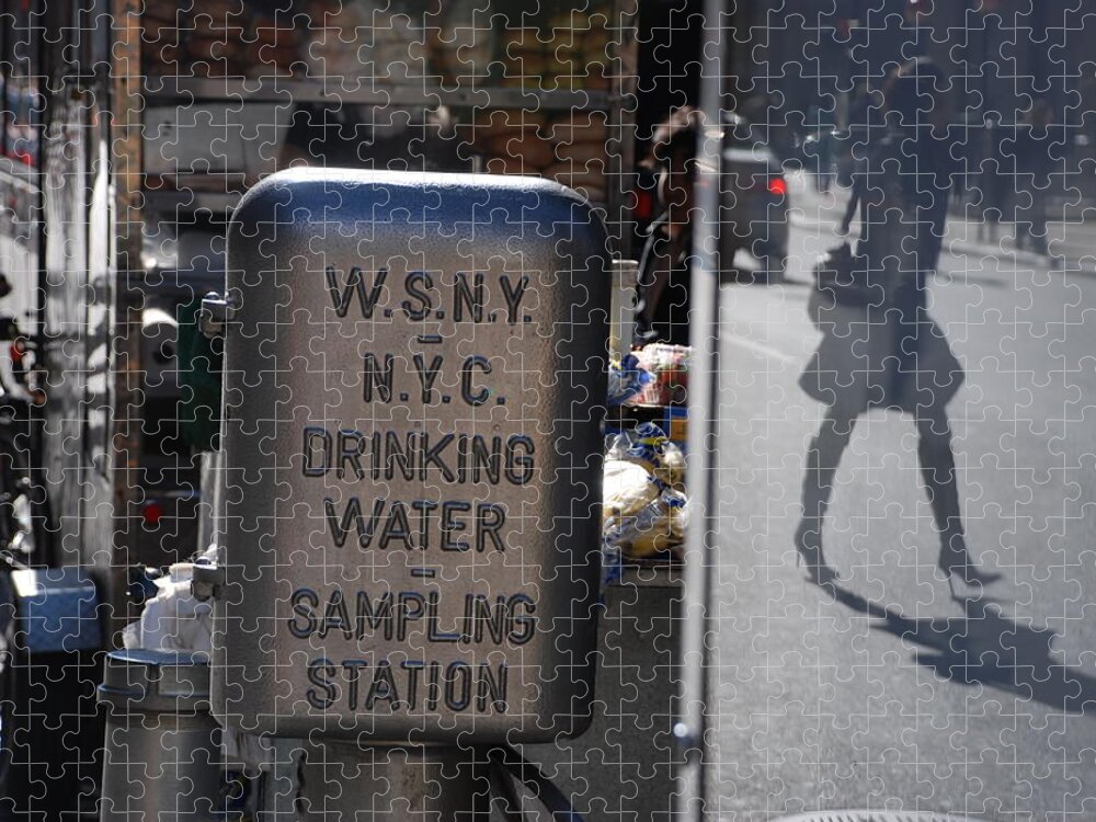 Street Scene Jigsaw Puzzle featuring the photograph Nyc Drinking Water by Rob Hans