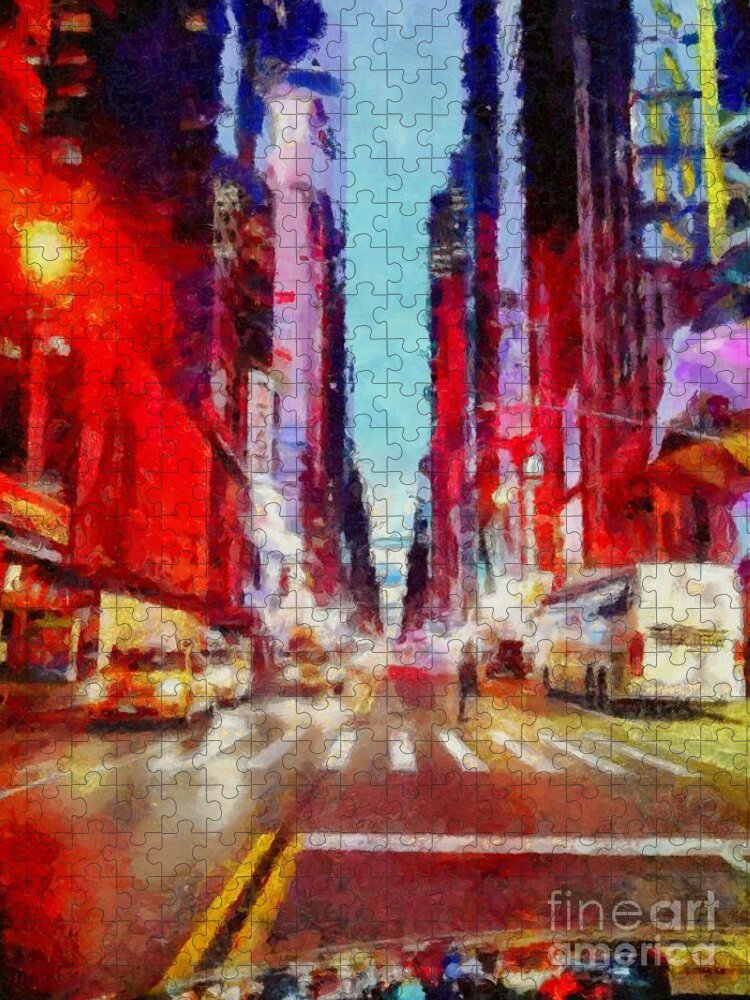 New York City Jigsaw Puzzle featuring the photograph NYC Fifth Ave by Janine Riley