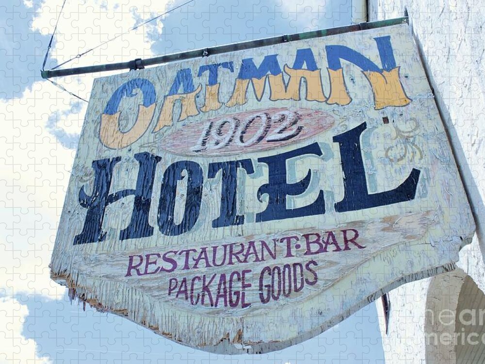 Worn Signage Jigsaw Puzzle featuring the photograph Oatman Hotel by Marcia Breznay