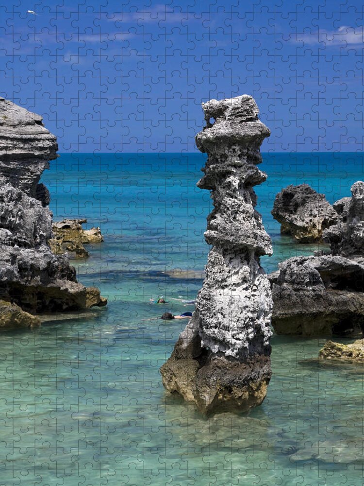 Tobacco Bay Jigsaw Puzzle featuring the photograph Ocean Rock Formations by Sally Weigand