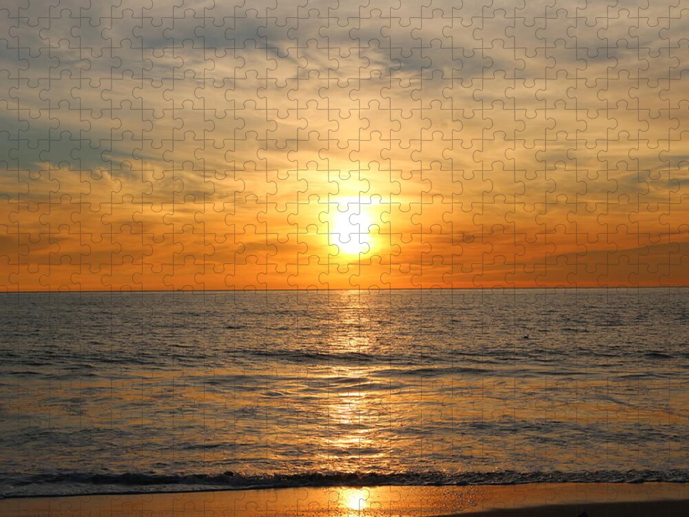 Ocean Jigsaw Puzzle featuring the photograph Ocean Sunset - 9 by Christy Pooschke
