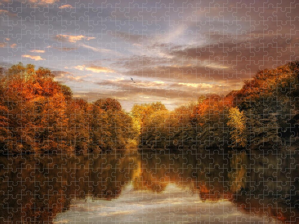 Nature Jigsaw Puzzle featuring the photograph October Lights by Jessica Jenney