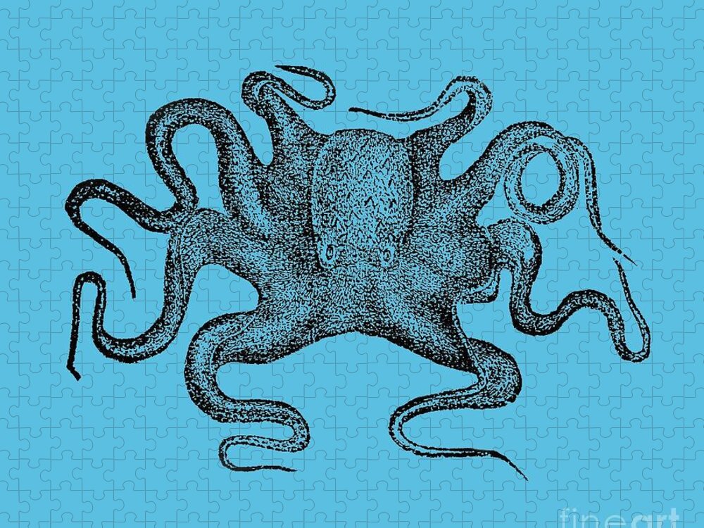 Octopus Jigsaw Puzzle featuring the digital art Octopus T-shirt by Edward Fielding