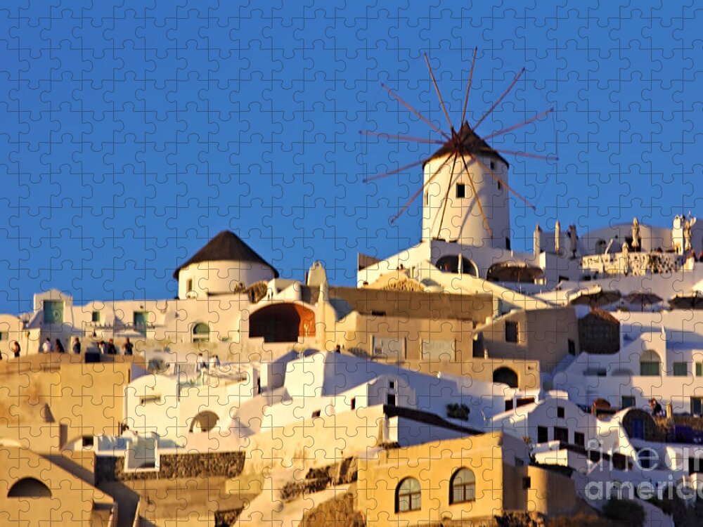 Santorini Jigsaw Puzzle featuring the photograph Oia Windmill by Jeremy Hayden