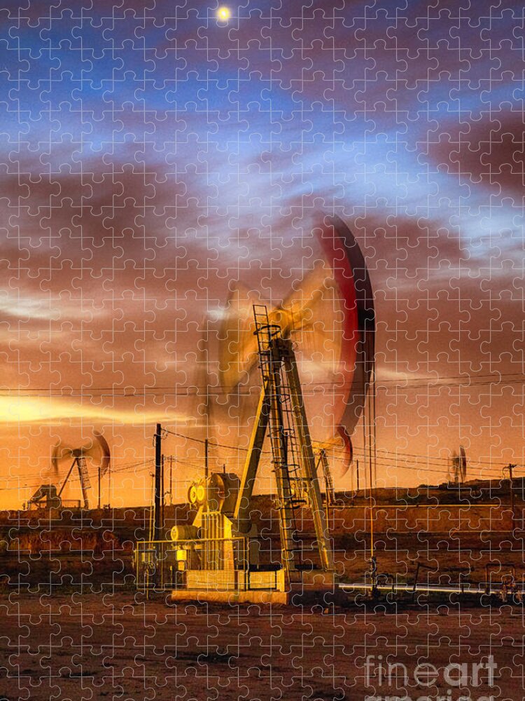 Oil Rig Jigsaw Puzzle featuring the photograph Oil Rig 1 by Anthony Michael Bonafede