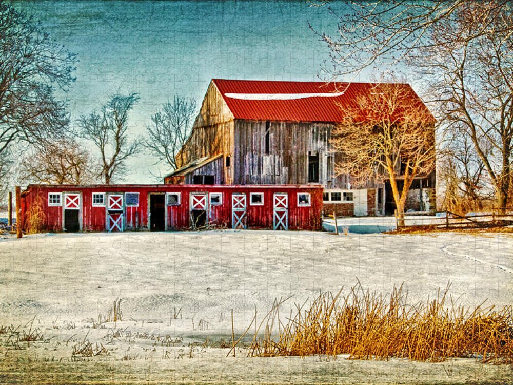 Old Barn On Forrest Road Jigsaw Puzzle featuring the photograph Old Barn on Forrest Road by Carolyn Derstine