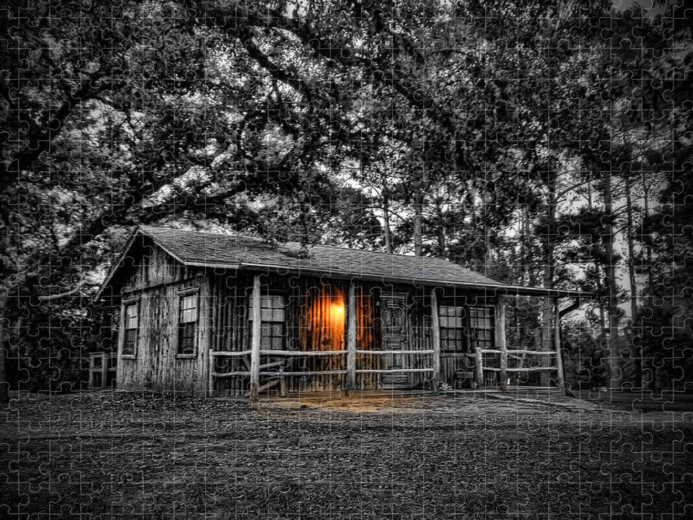 Nature Jigsaw Puzzle featuring the photograph Old Country Cabin Glow by Tim Stanley