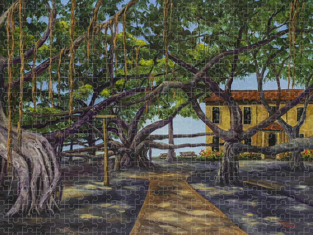 Landscape Jigsaw Puzzle featuring the painting Old Courthouse Maui by Darice Machel McGuire