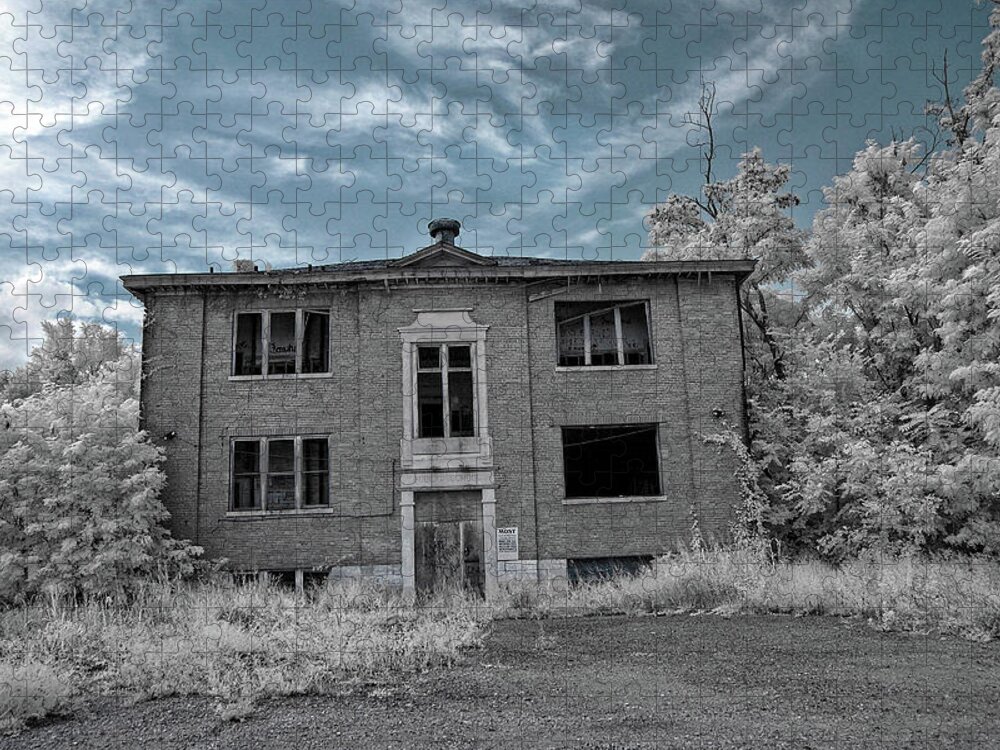 Old Jigsaw Puzzle featuring the photograph Old Edmonton High School IR 2 by Amber Flowers