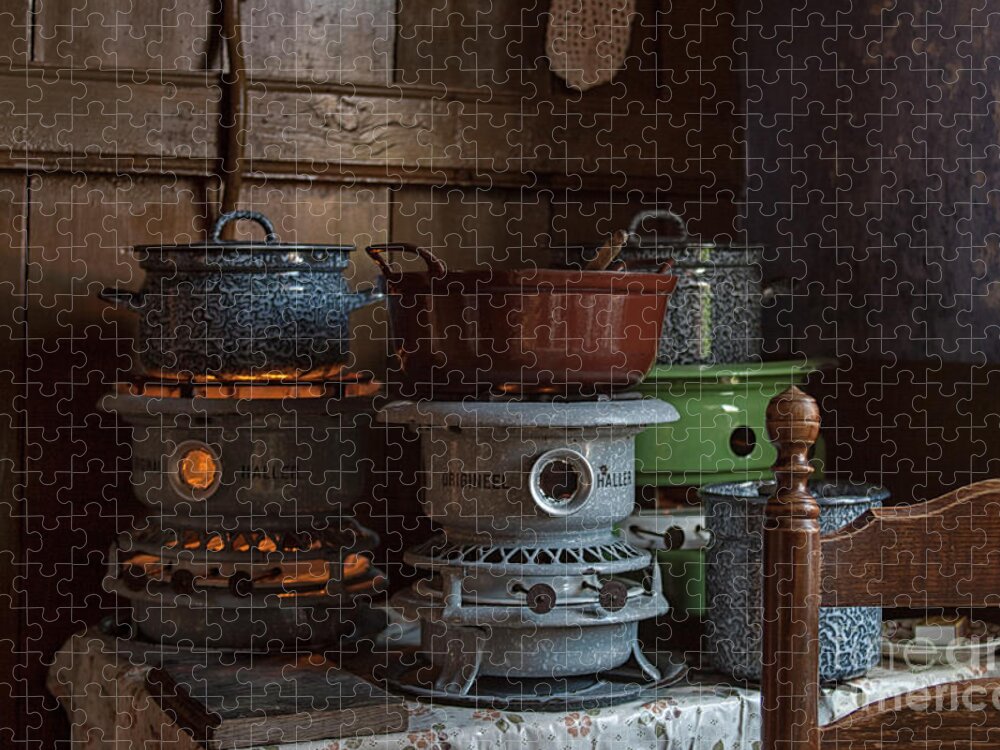 Cooking Jigsaw Puzzle featuring the photograph Old fashioned cooking on primus by Patricia Hofmeester