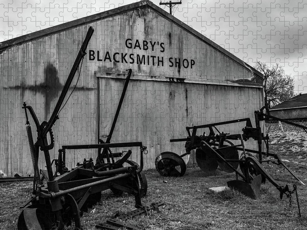 Blacksmith Jigsaw Puzzle featuring the photograph Old Frisco Blacksmith Shop by Nicole Lloyd