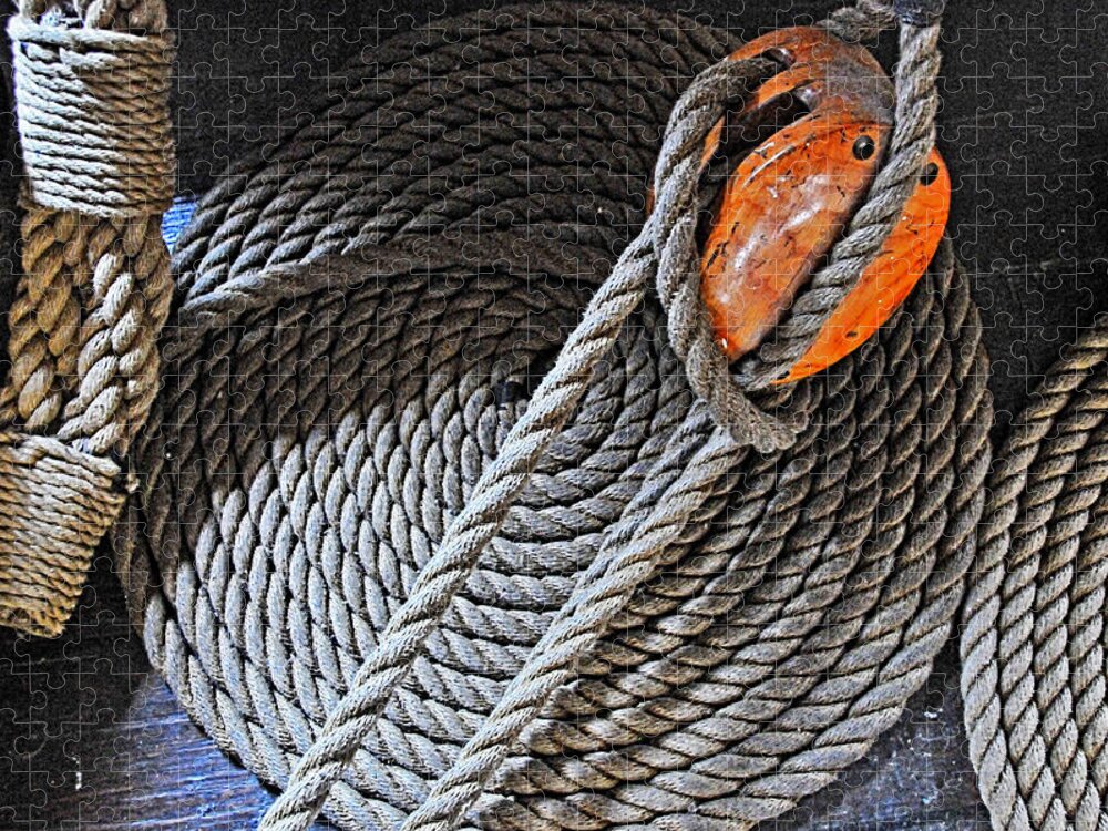 Old Ironsides Jigsaw Puzzle featuring the photograph Old Ironsides Rope by Mike Martin