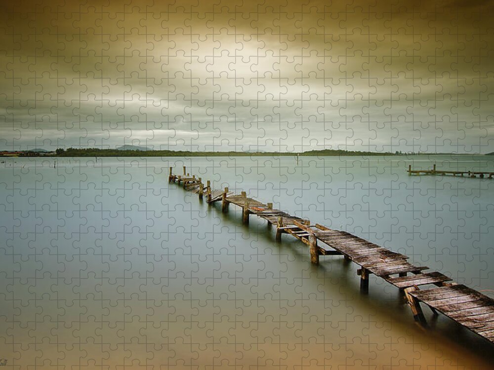 Manning Point Australia Jigsaw Puzzle featuring the photograph Old jetty 0010 by Kevin Chippindall