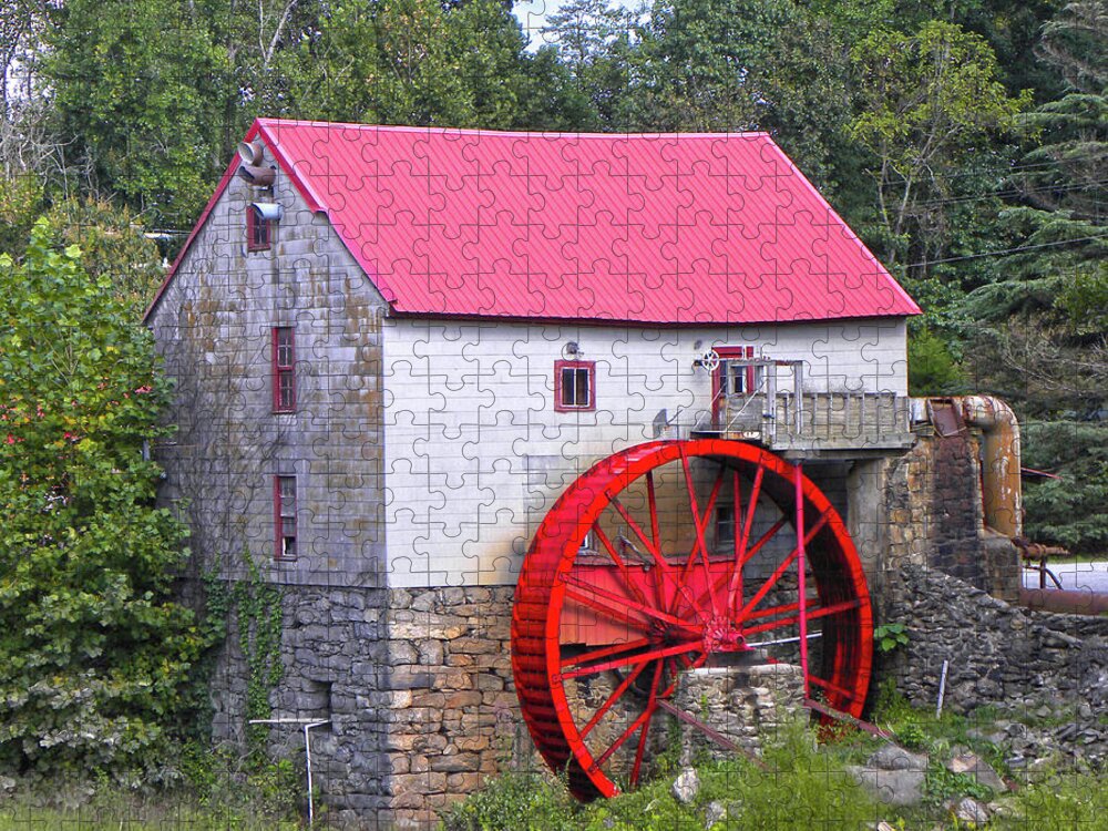 Old Mill Of Guilford Jigsaw Puzzle featuring the photograph Old Mill of Guilford Squared by Sandi OReilly