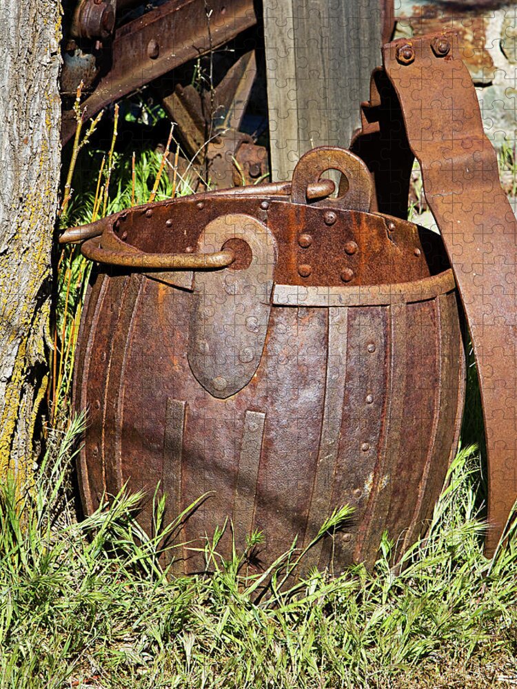 Bucket Jigsaw Puzzle featuring the photograph Old Ore Bucket by Phyllis Denton