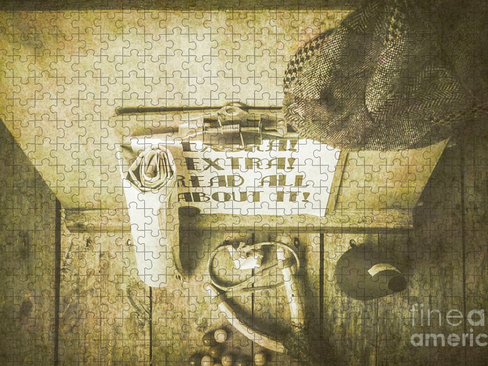 Paper Boy Jigsaw Puzzle featuring the photograph Old paper boy news stand by Jorgo Photography